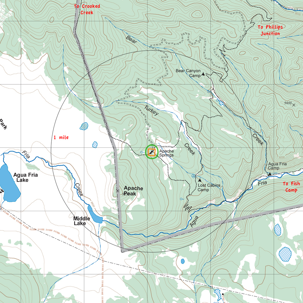 map of Apache Springs and vicinity