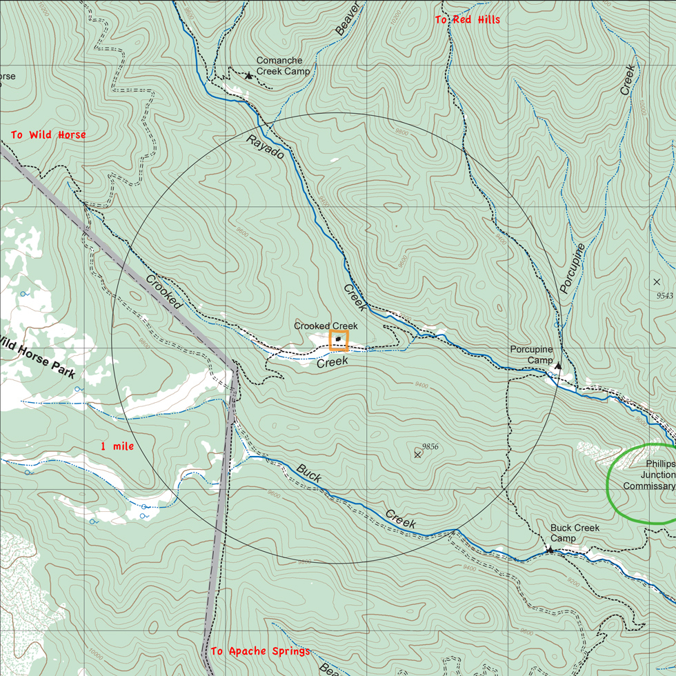 map of Crooked Creek and vicinity