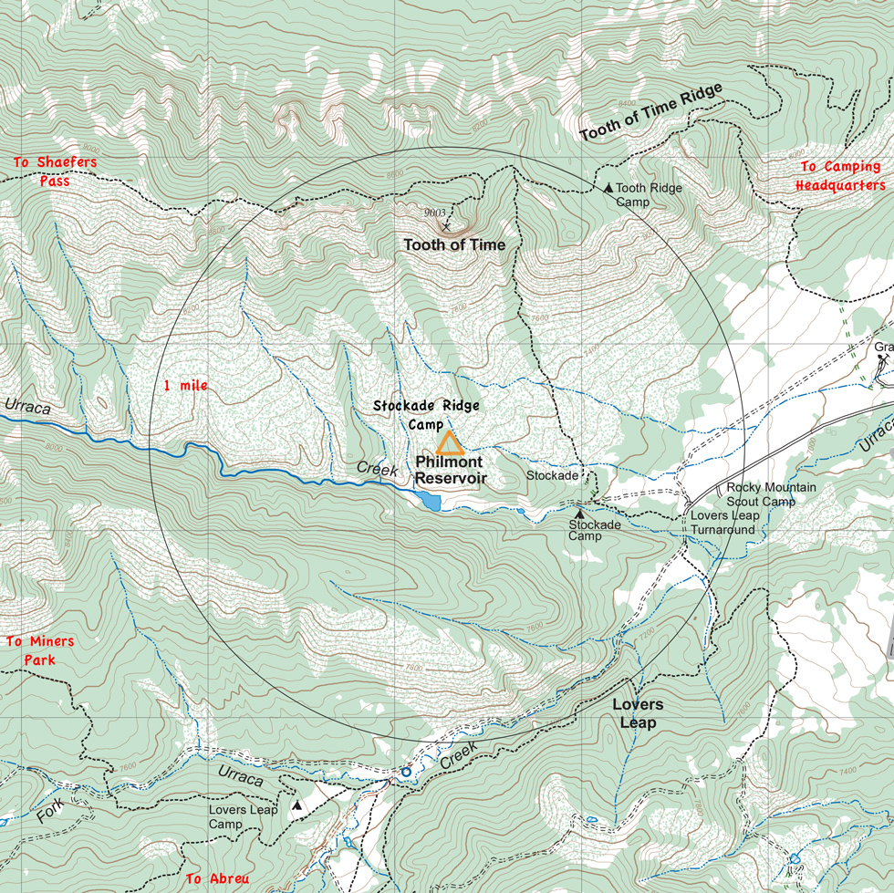 map of Stockade Ridge and vicintiy