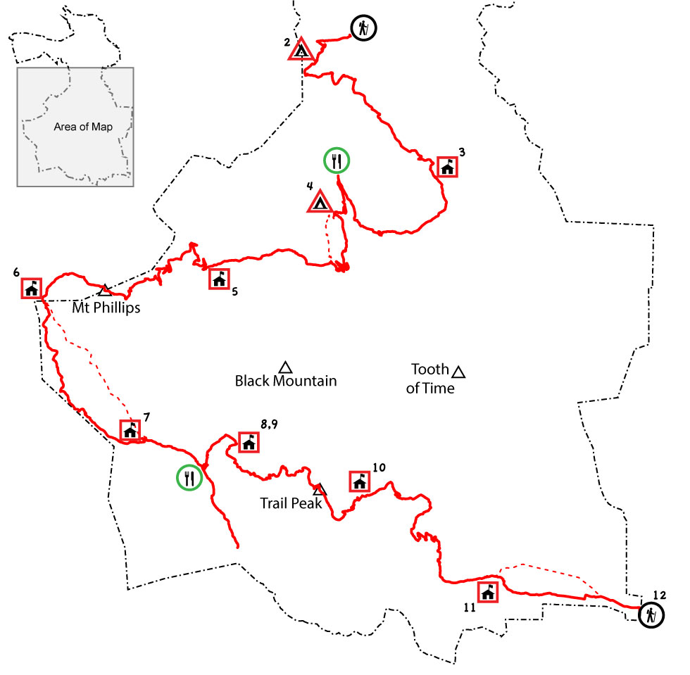 Overview map of itinerary 2